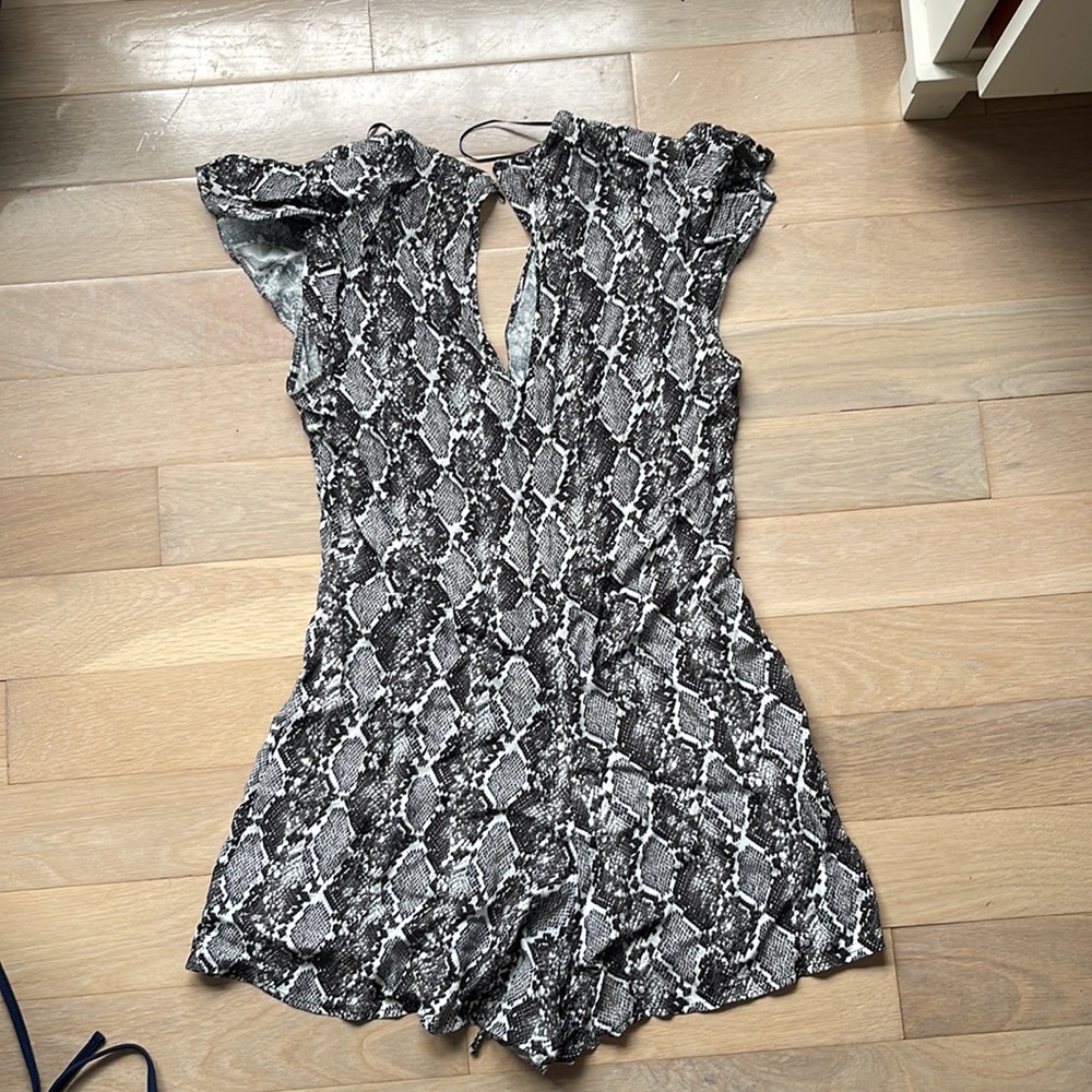 Blue Life Serpent Patterned Romper - image 2